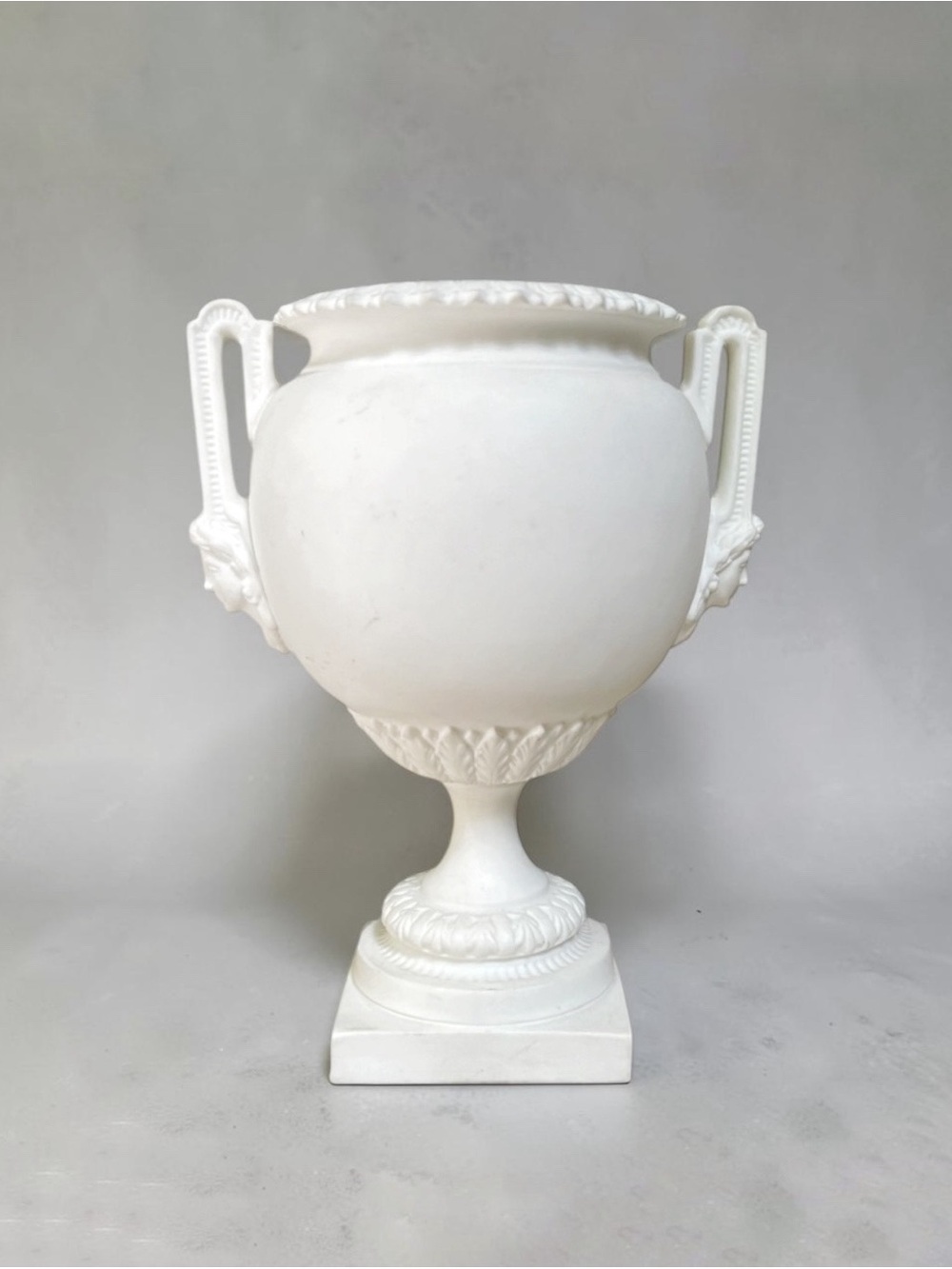 RARE Royal Worcester Neoclassical White Biscuit Porcelain Urn